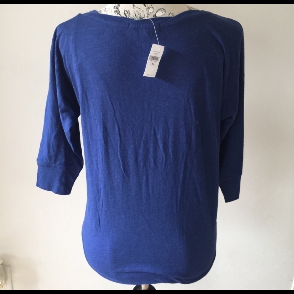 *🆕 Gap Blue 3/4 Sleeve Tee XS - Picture 3 of 4